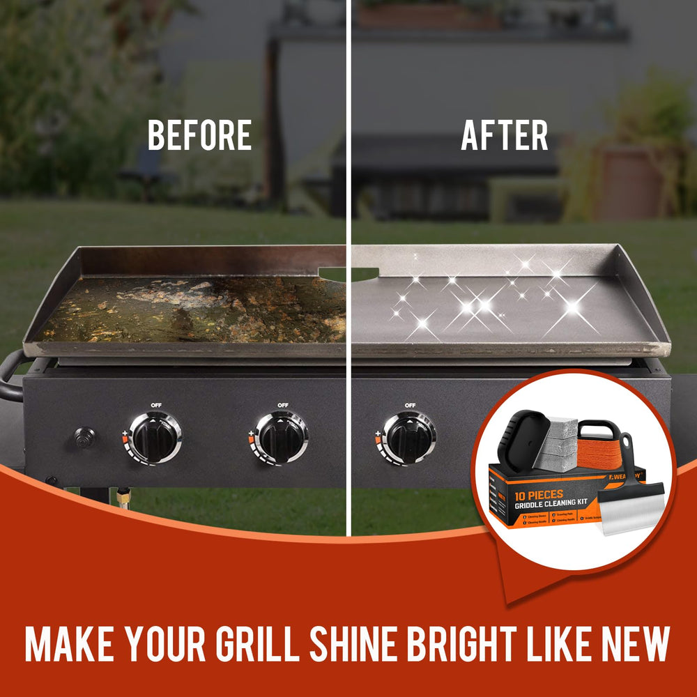 Using AWEASROY scrapers on a hot griddle
