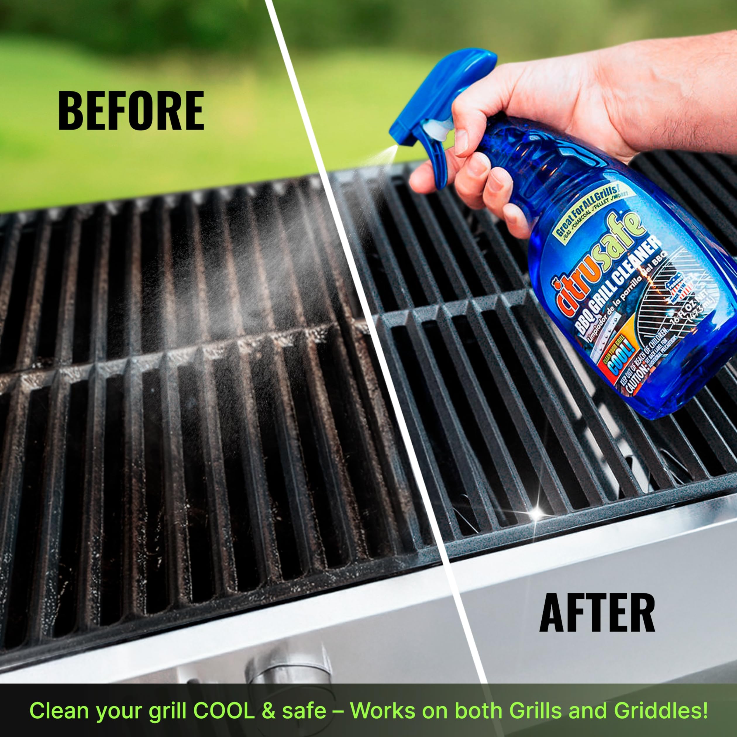 Using Citrusafe cleaner on a charcoal grill