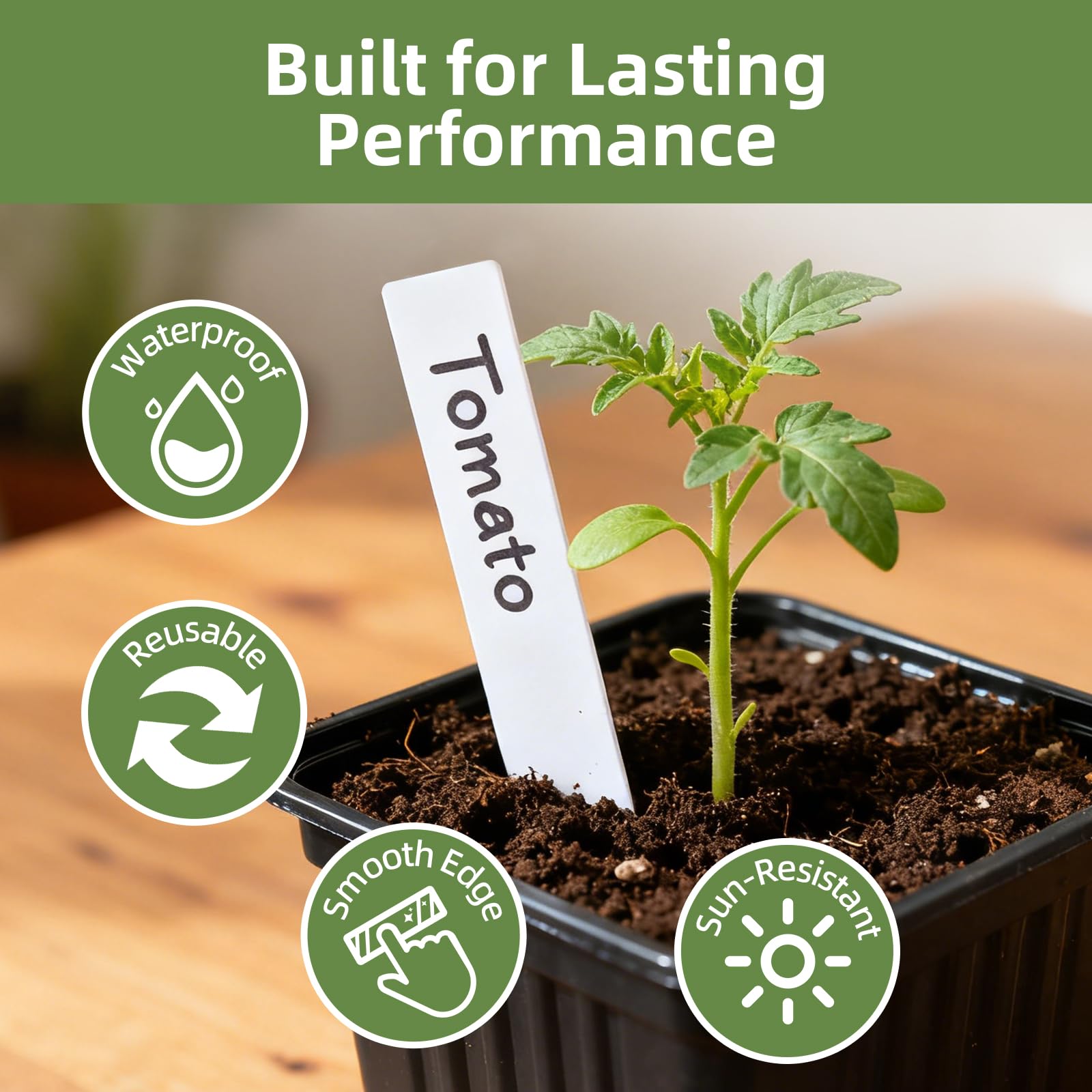 Using CLEANGOR permanent marker on plant labels