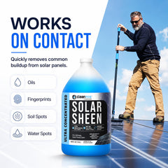 Using CLEANTITE Solar Panel Cleaner on solar panels