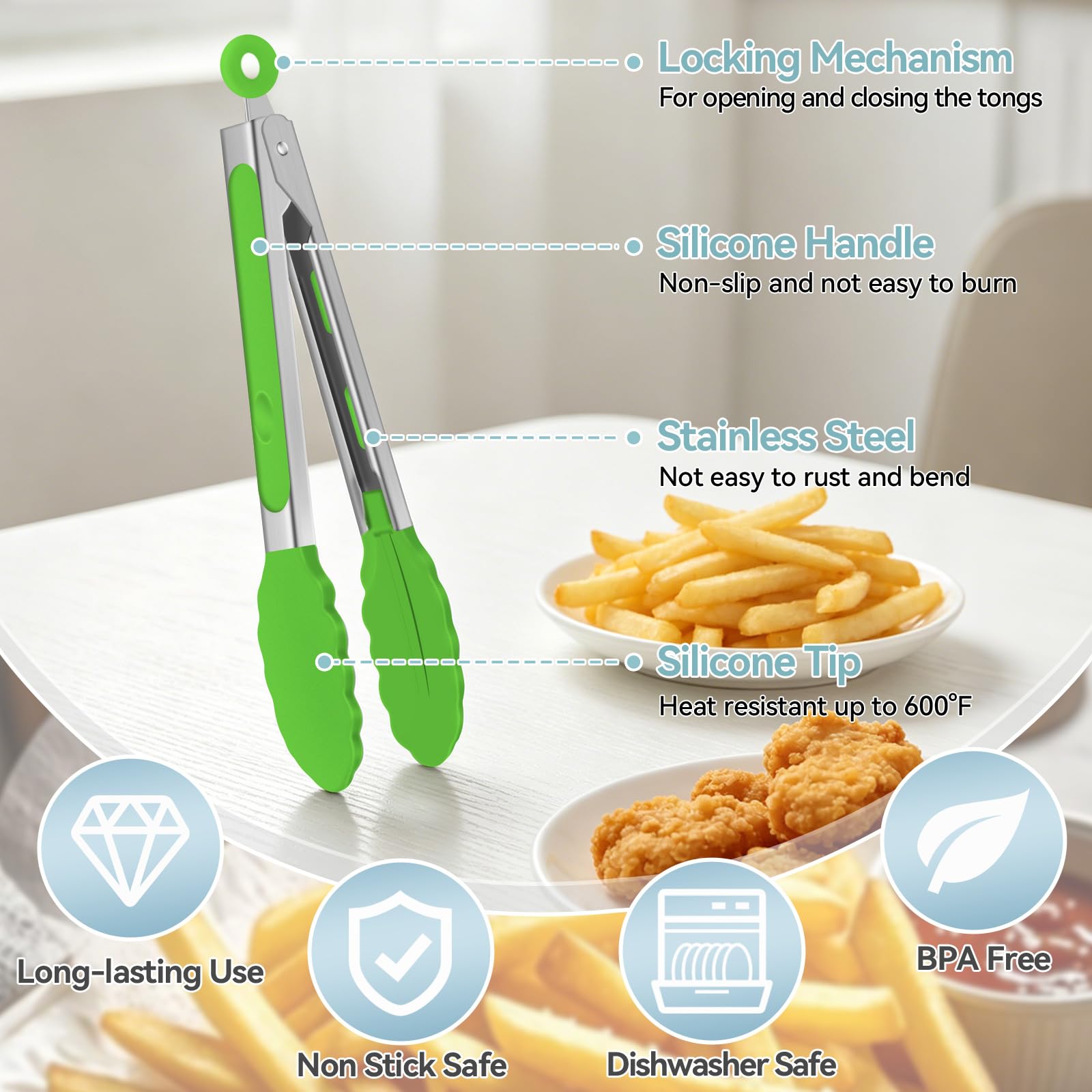 Using EEKEDO tongs to serve salad