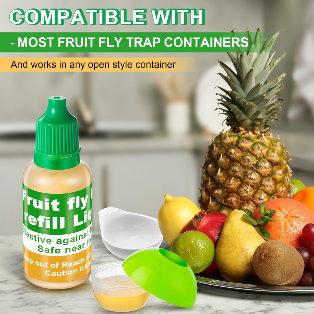 Using Qualirey Fruit Fly Trap Refill Liquid in a small bowl