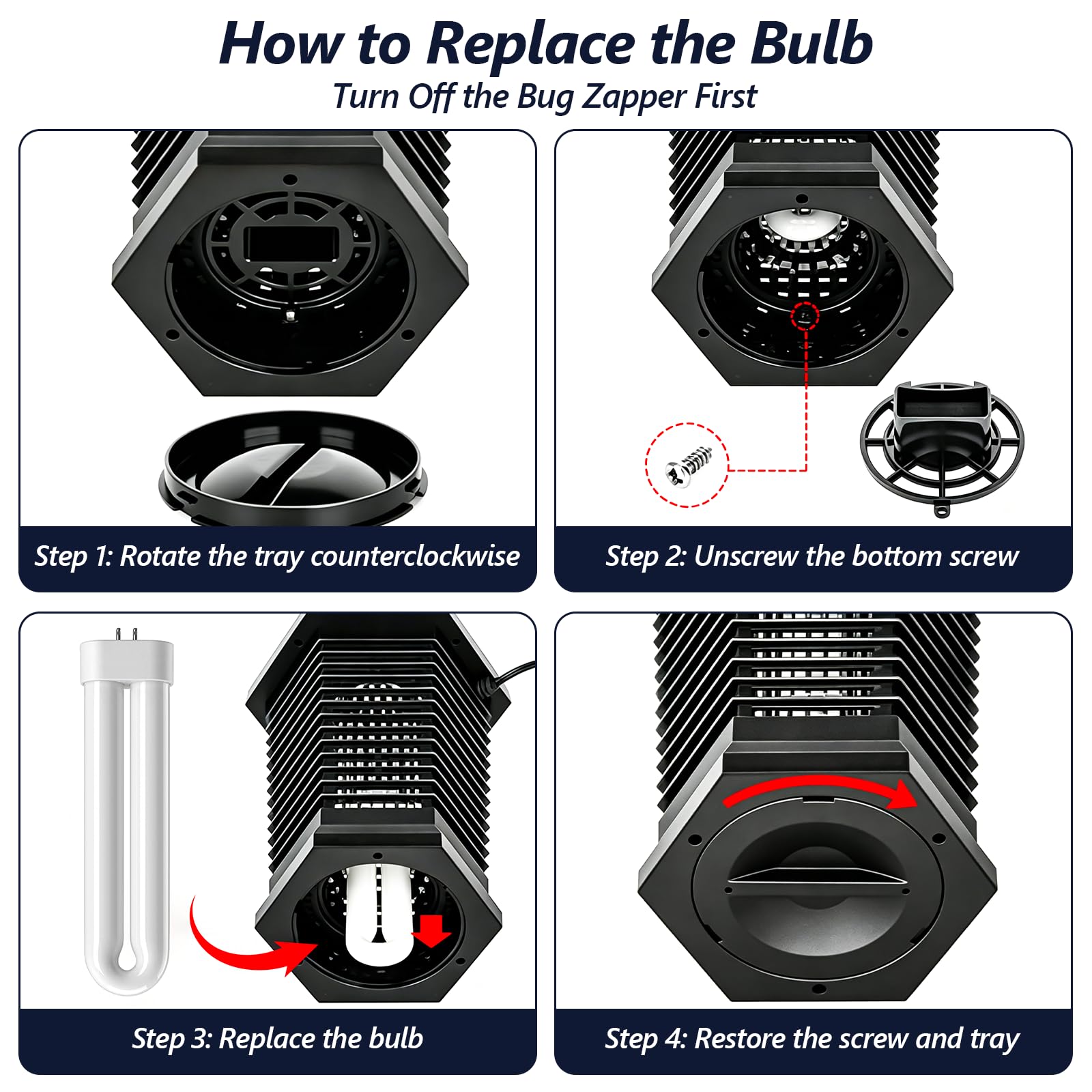 USKICH Bug Zapper bulb close-up view