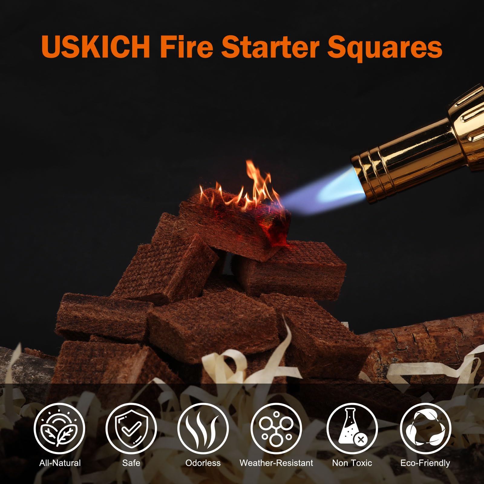 USKICH Fire Starter Squares cubes in a natural setting