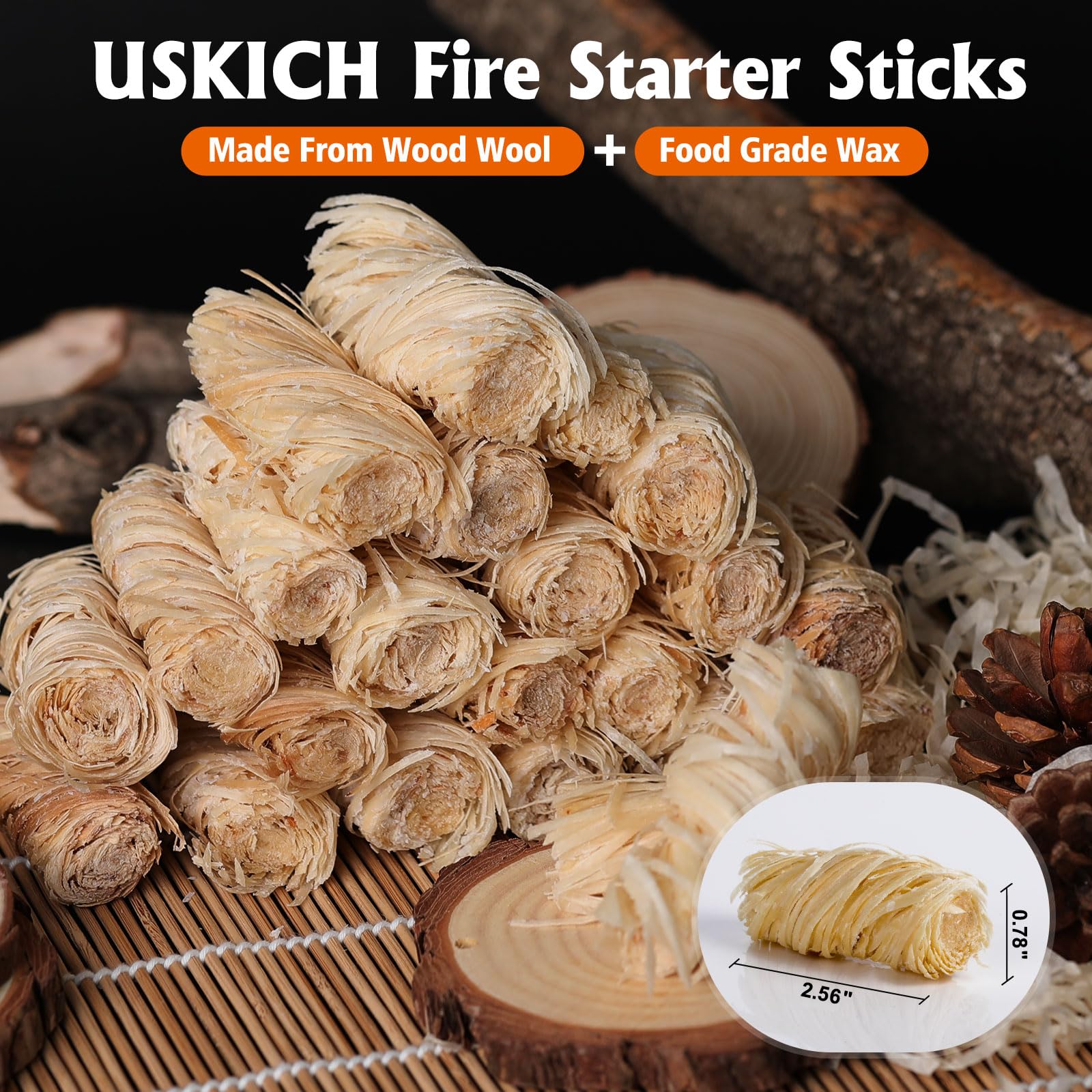 USKICH fire starters being used in a BBQ setup