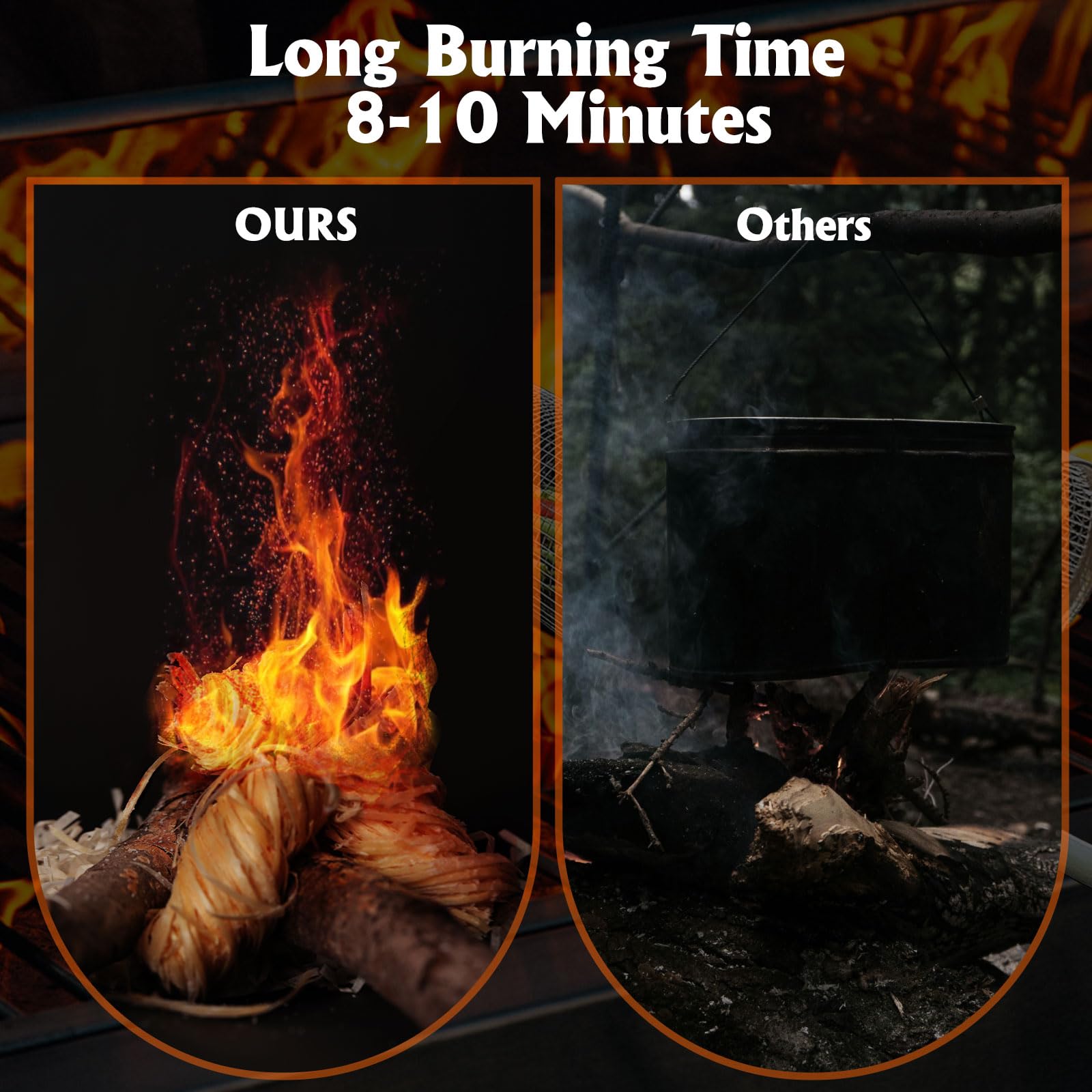 USKICH fire starters in use at a campsite