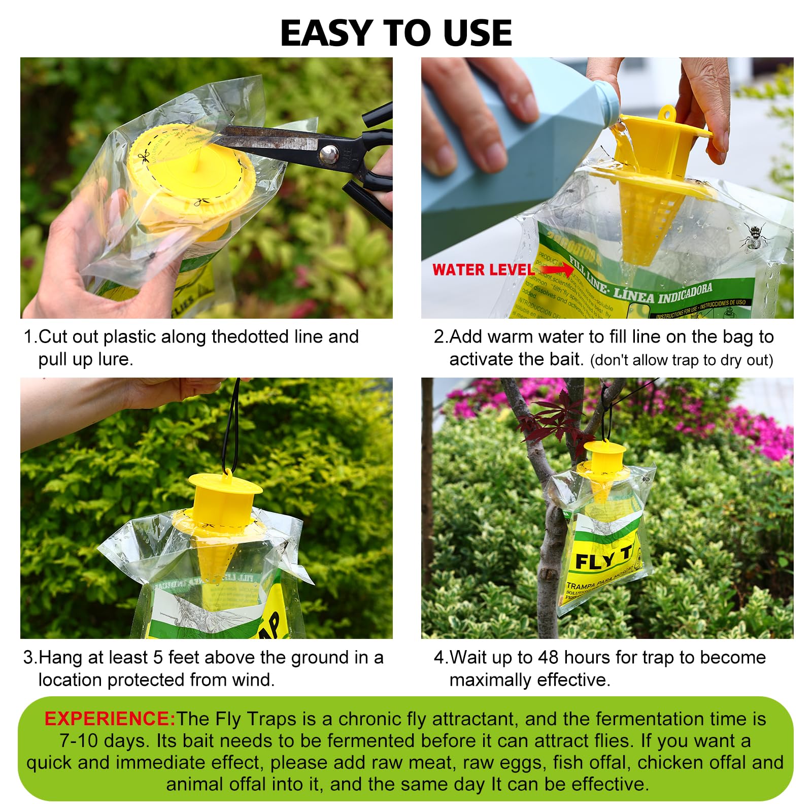USKICH Fly Trap hanging in a garden