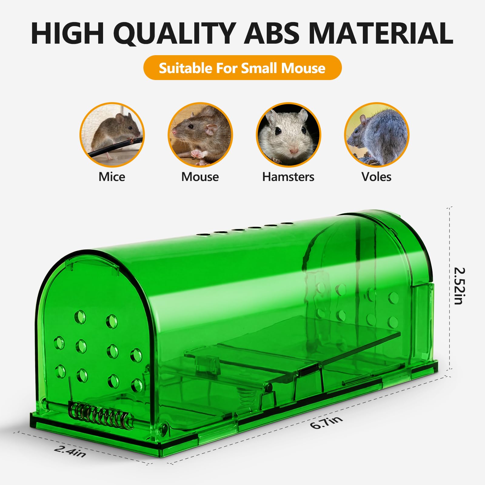 USKICH humane mouse trap clear cage assembled