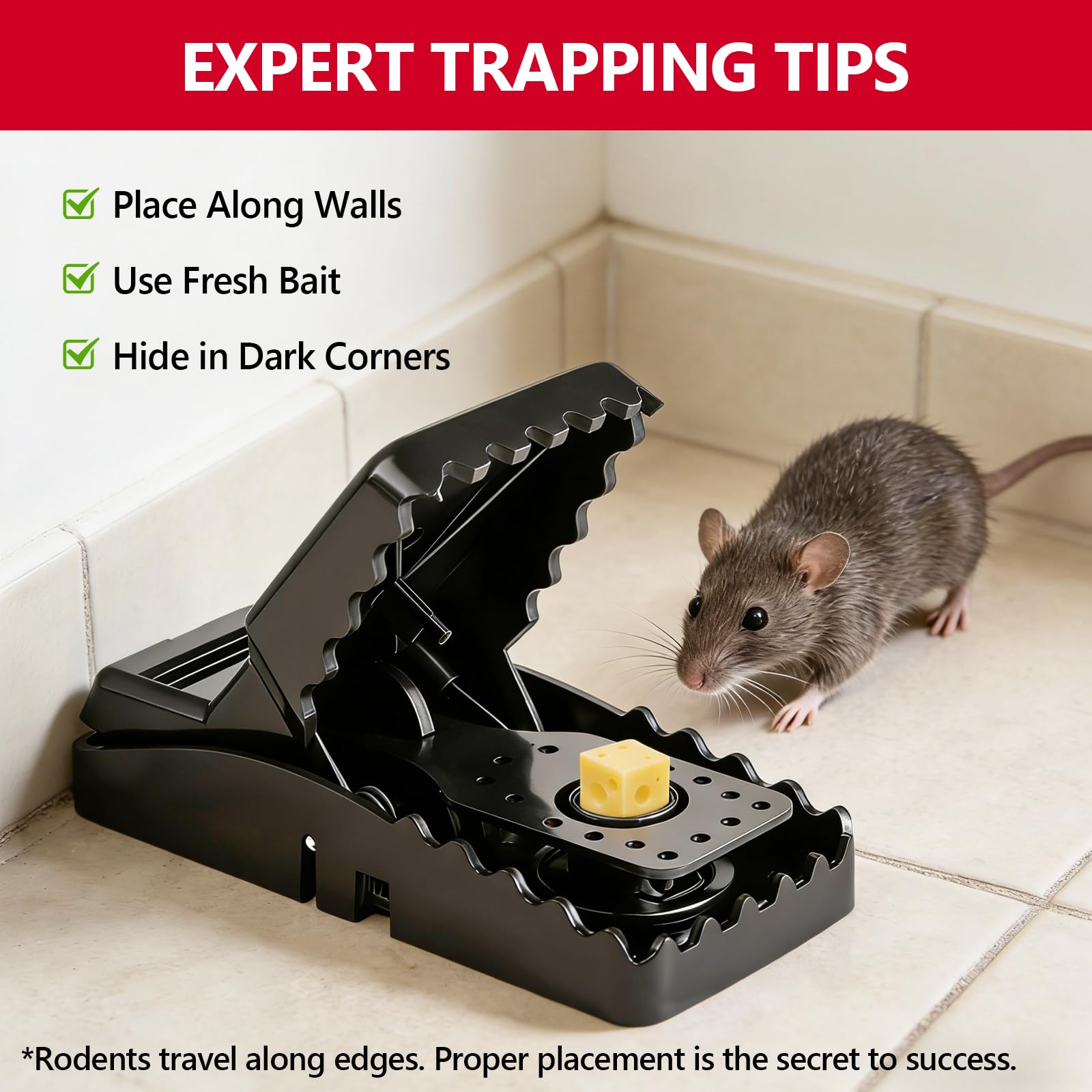 USKICH mouse trap demonstrating easy disposal method over a waste bin