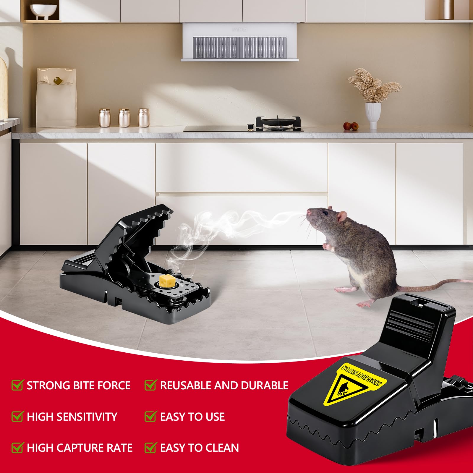 USKICH mouse trap in kitchen setting ready for use