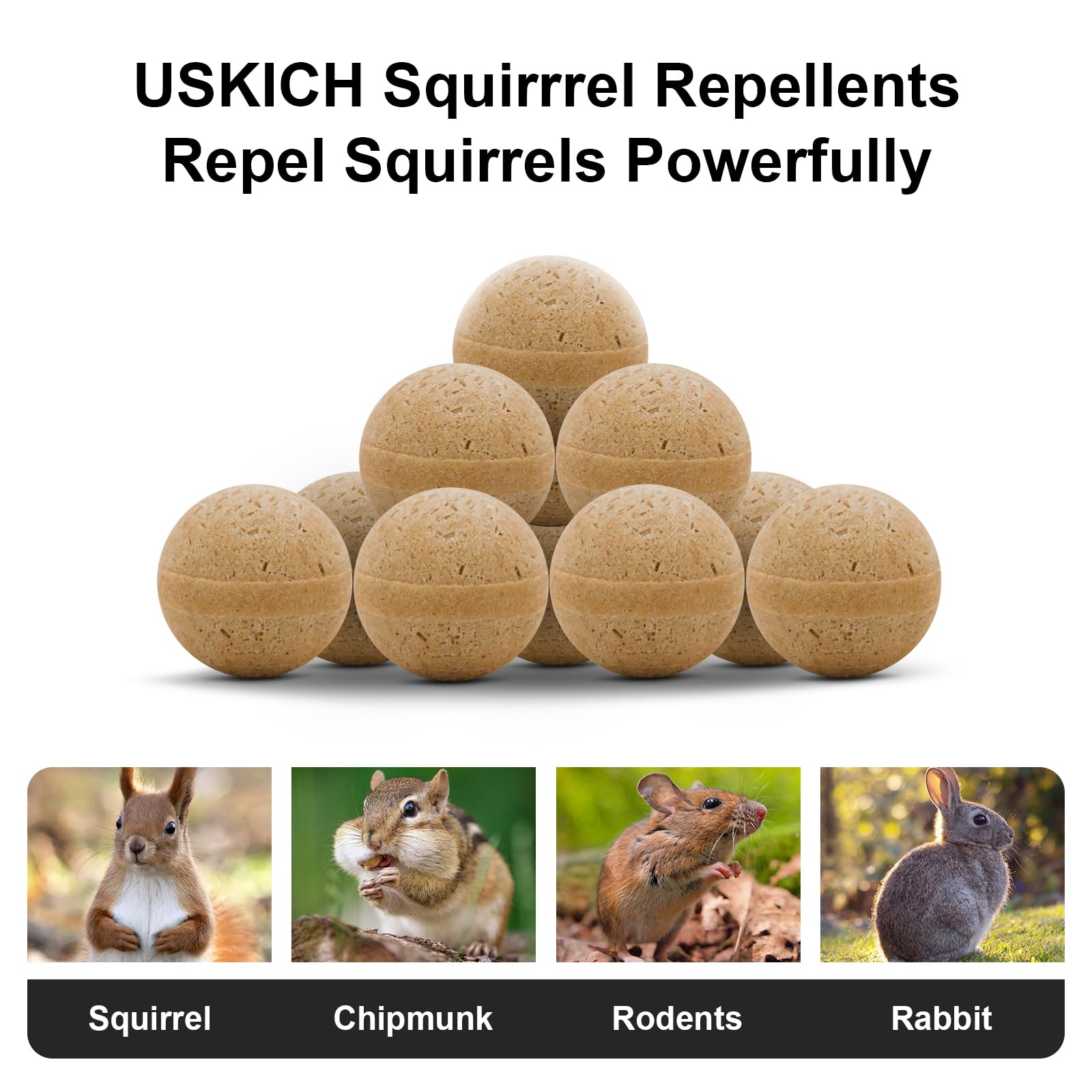 USKICH Squirrel Repellent Balls with gloves included