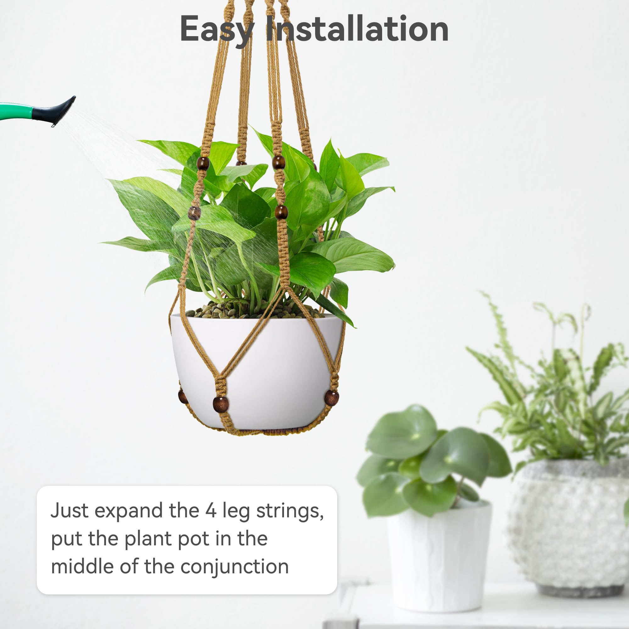 USLAI Macrame Plant Hanger in a living room setting