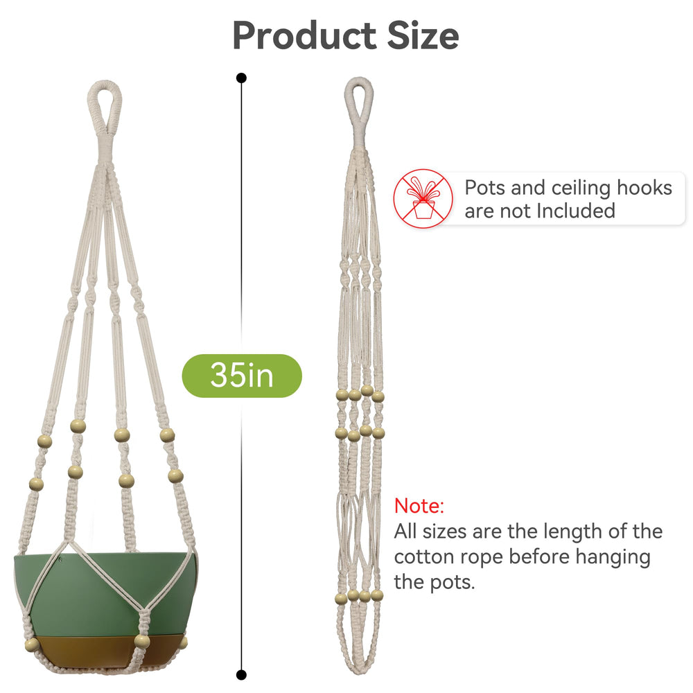 USLAI Macrame Plant Hanger on a balcony with greenery