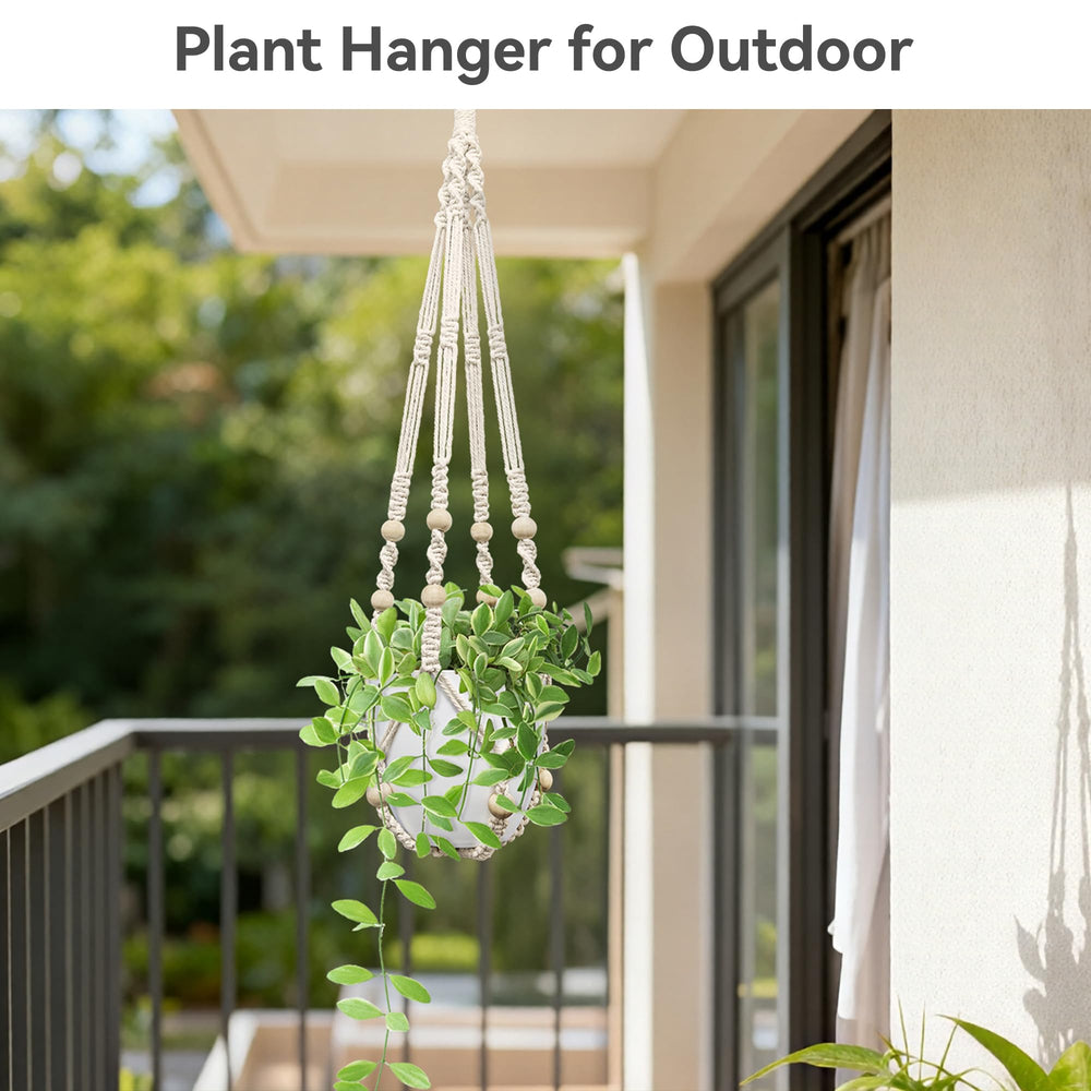 USLAI Macrame Plant Hanger side view showing length