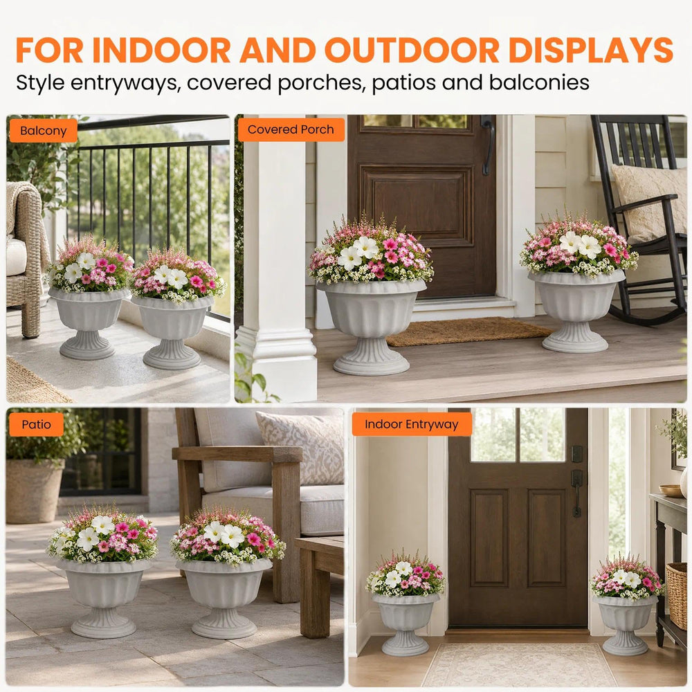 Usocik 10 Inch Outdoor Urn Planters close-up showing texture