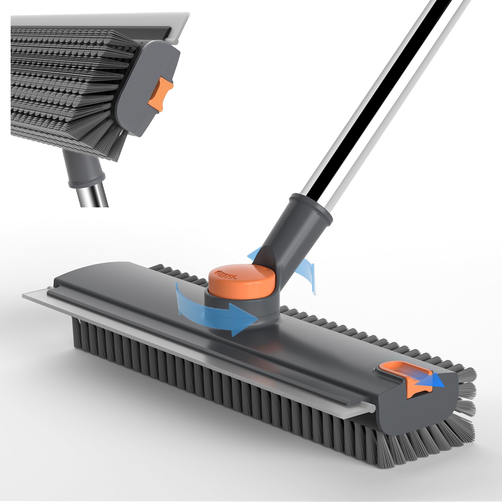 UTBAMST 52-inch pool scrub brush with gray handle and bristle head