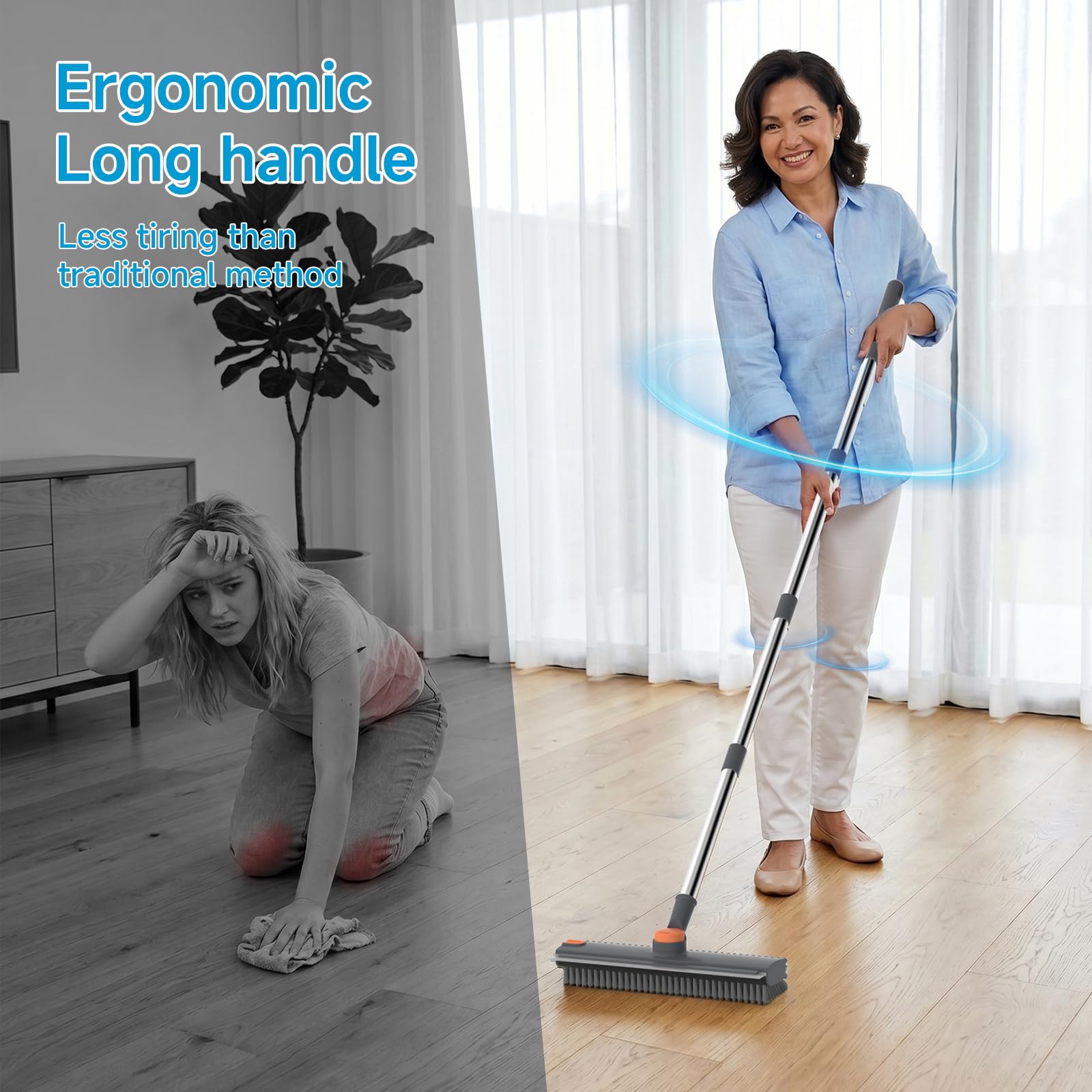 UTBAMST pool scrub brush showing the 360-degree rotating head