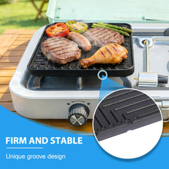 Utheer griddle showing ribbed grill side