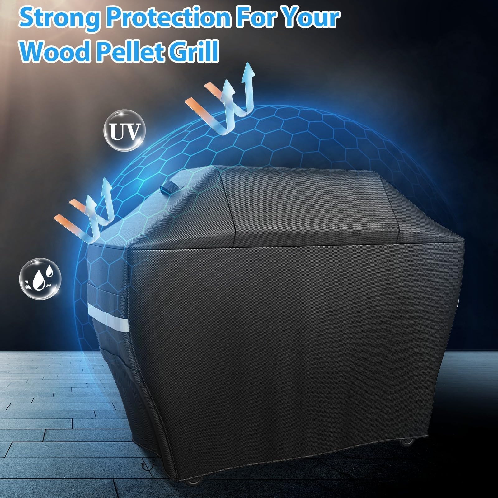 Utheer Grill Cover in compact storage position