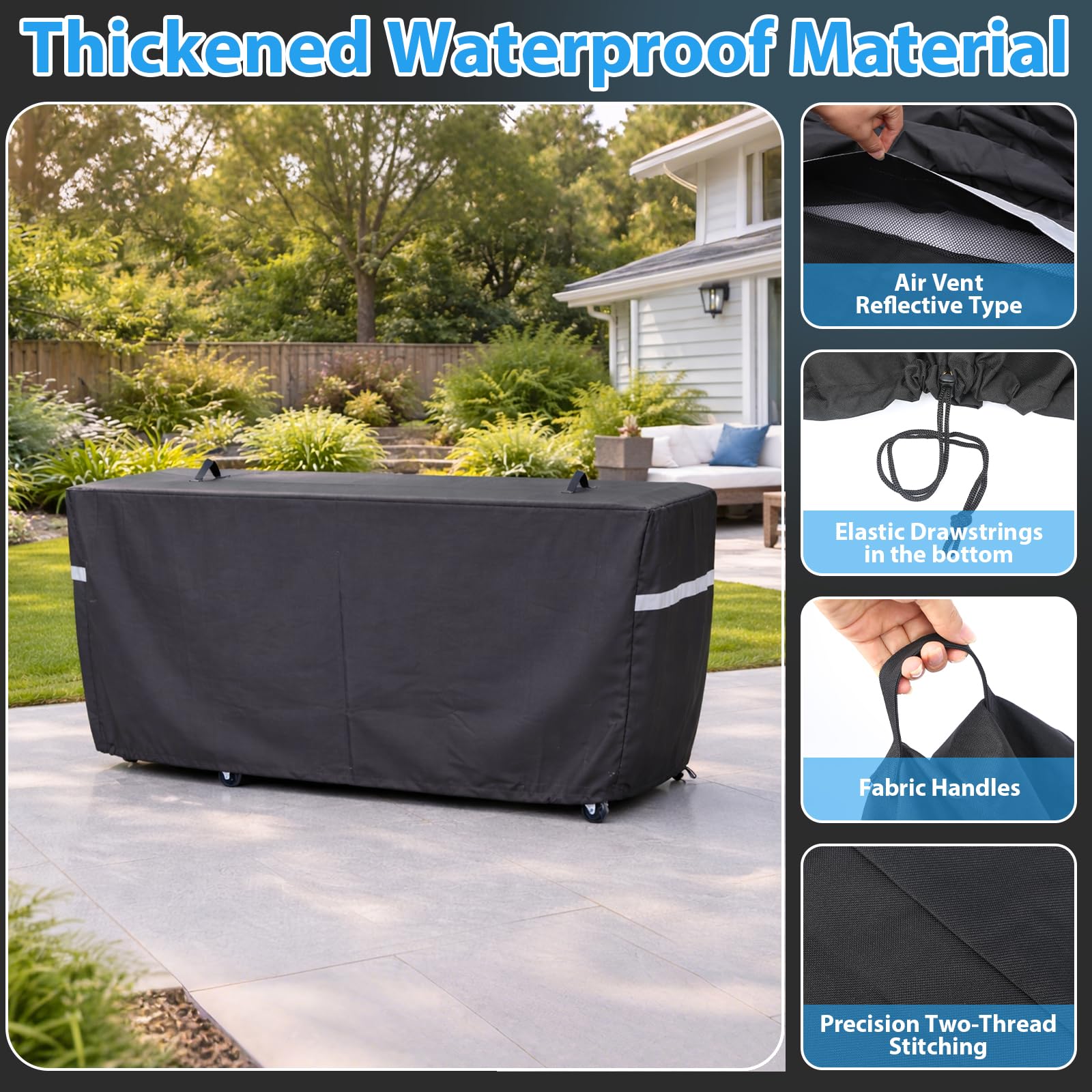 Utheer Grill Cover with drawstring hem for stability