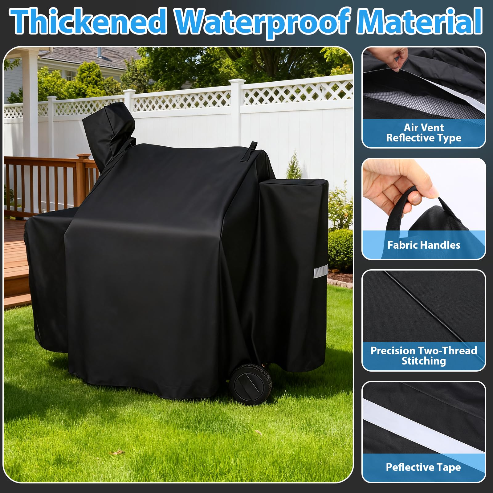 Utheer Grill Cover with handles for easy installation
