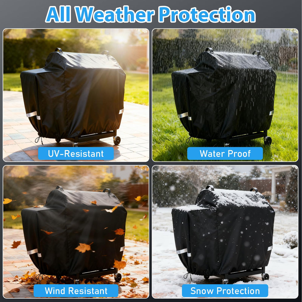 Utheer Grill Cover with reflective tapes at night