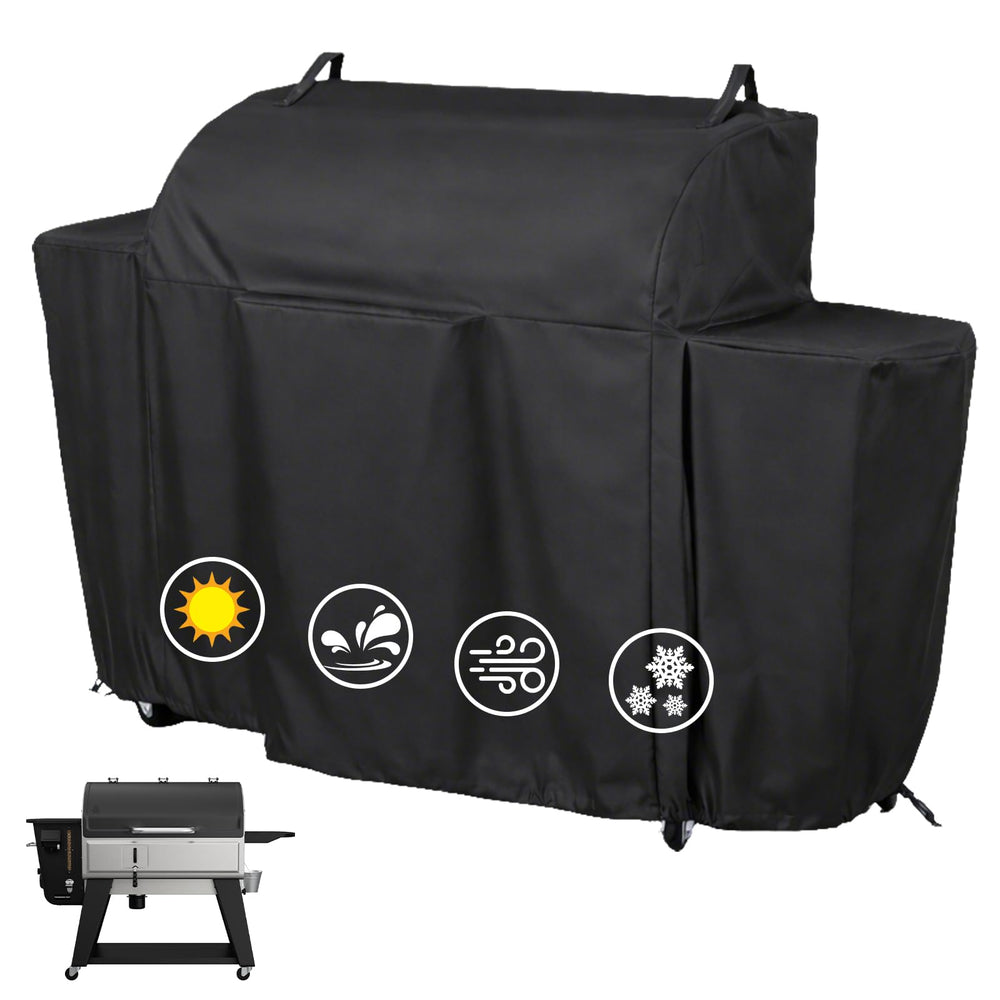 Utheer Pellet Grill Cover front view, black