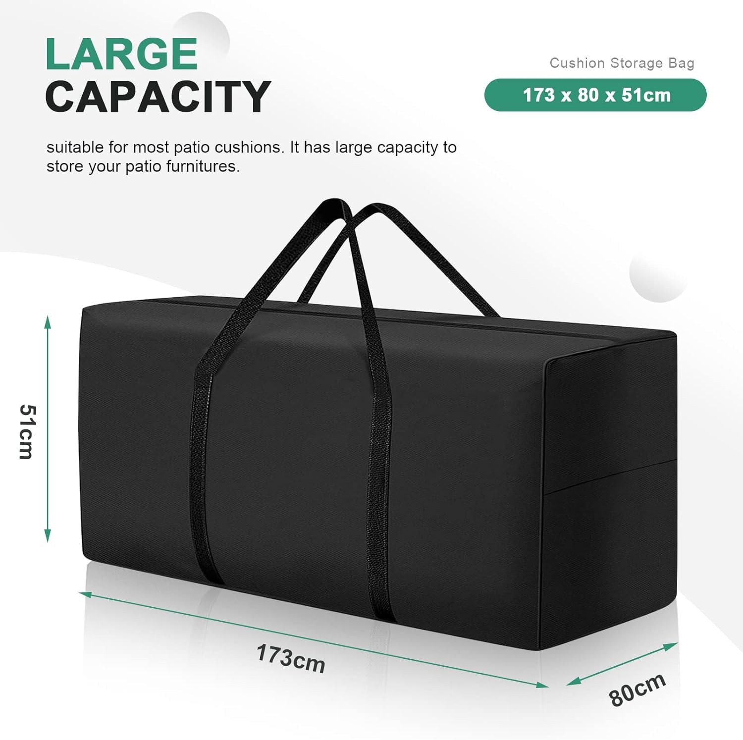 Uthem cushion storage bag with zipper and handles
