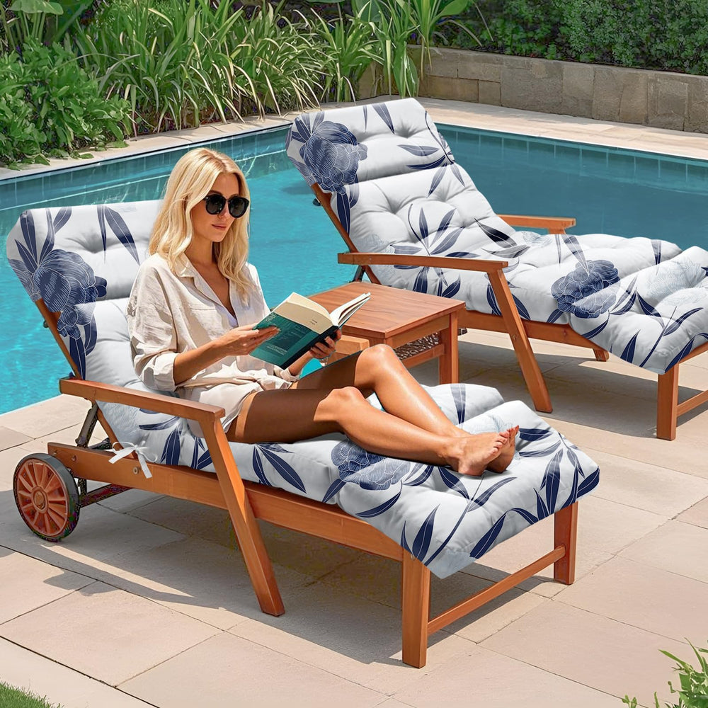 Uthem Outdoor Lounge Chair Cushion displayed in outdoor setting