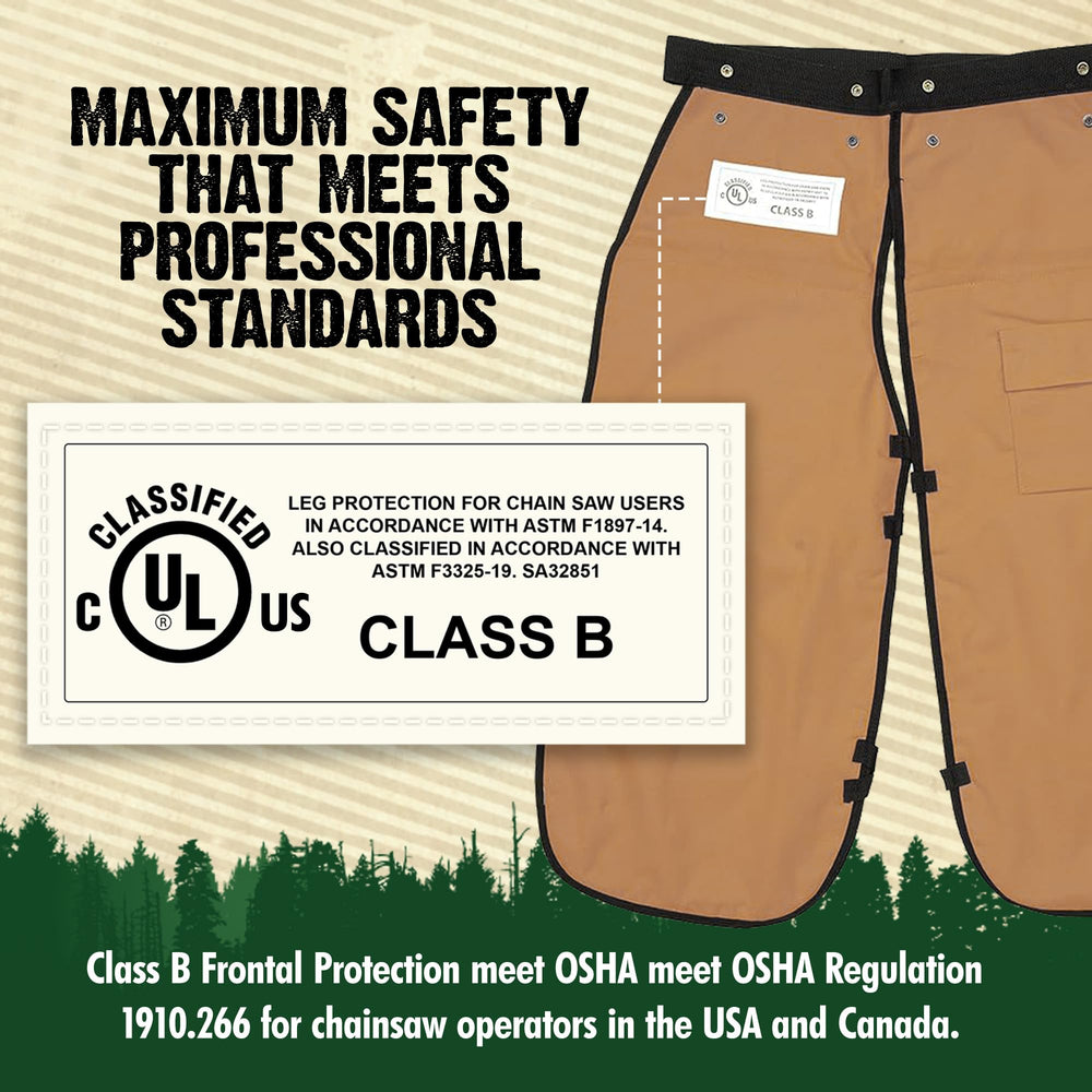 Utility pocket on FORESTER Chainsaw Chaps for tool storage