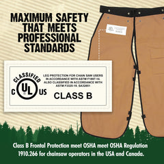 Utility pocket on FORESTER Chainsaw Chaps for tool storage