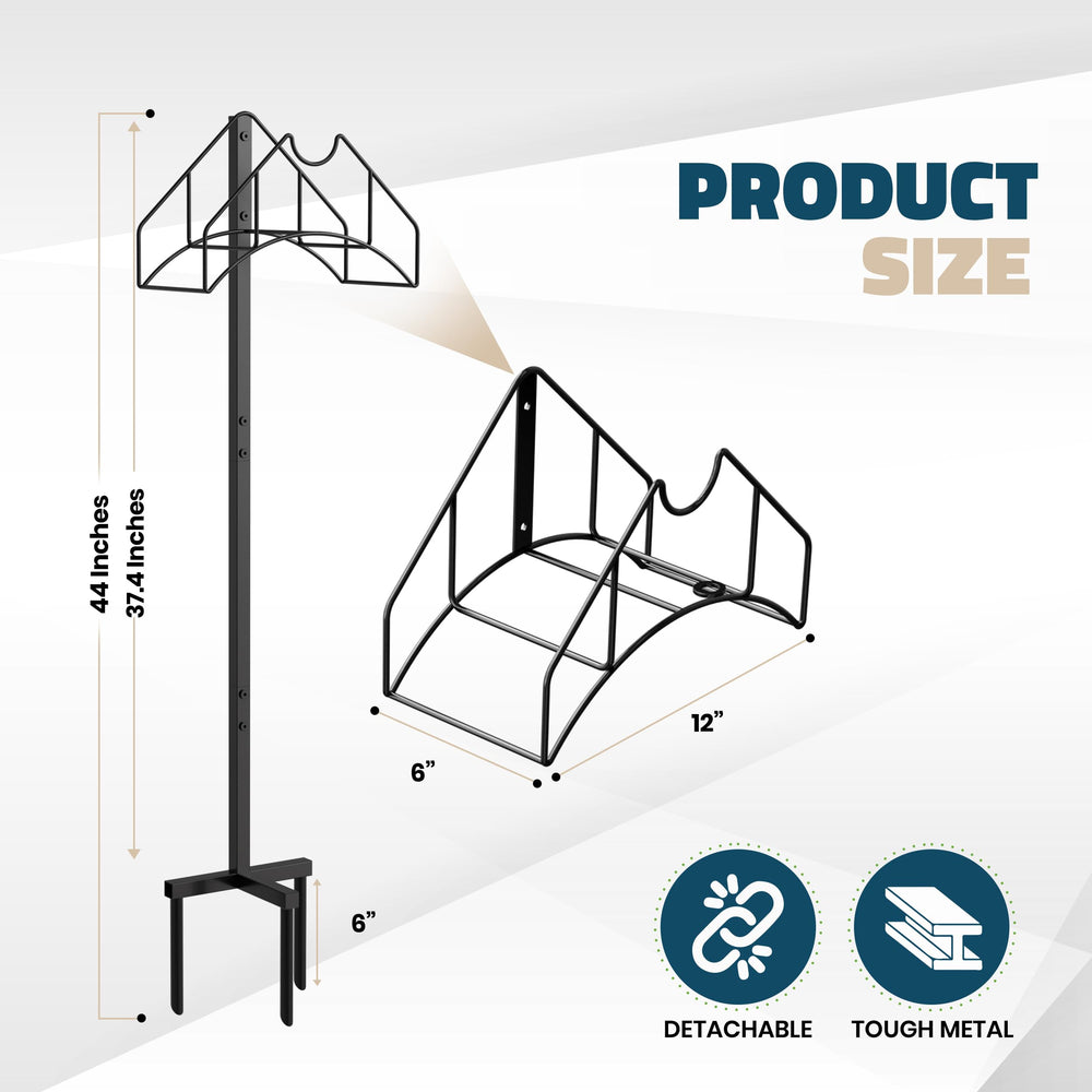 Utopia Home Garden Hose Holder side view with attached poles