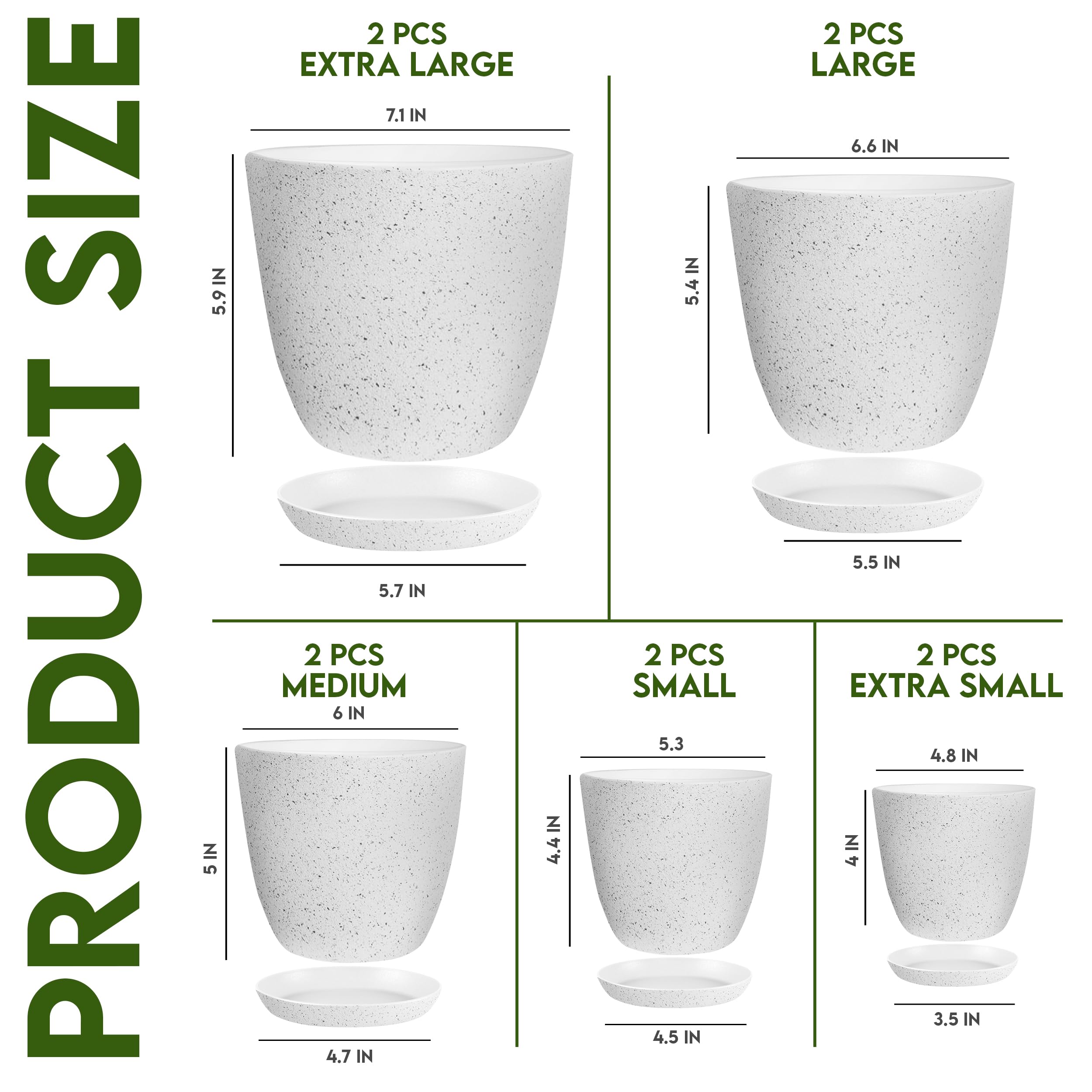 Utopia Home indoor plant pots with drainage holes and saucers