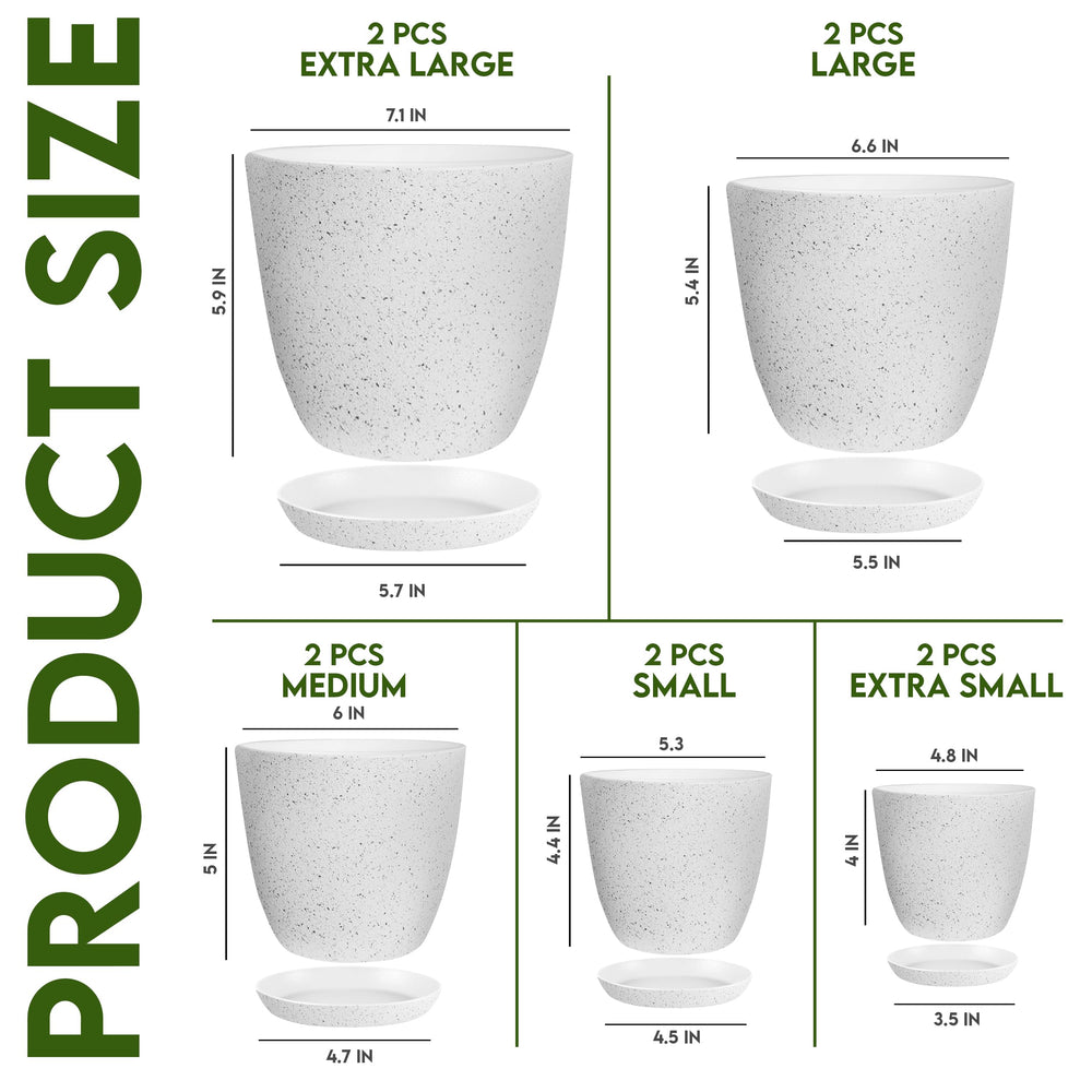 Utopia Home indoor plant pots with drainage holes and saucers