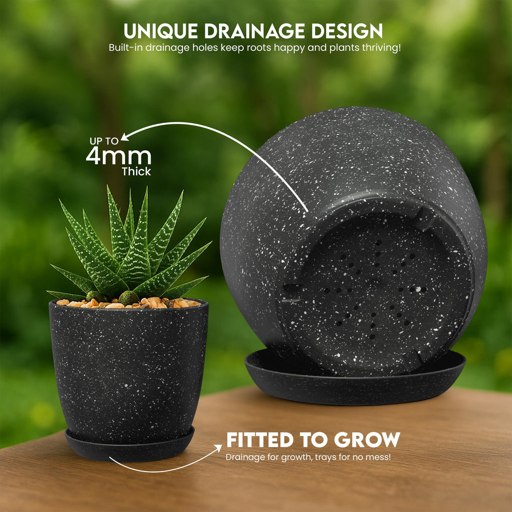 Utopia Home lightweight plastic plant pots on a windowsill