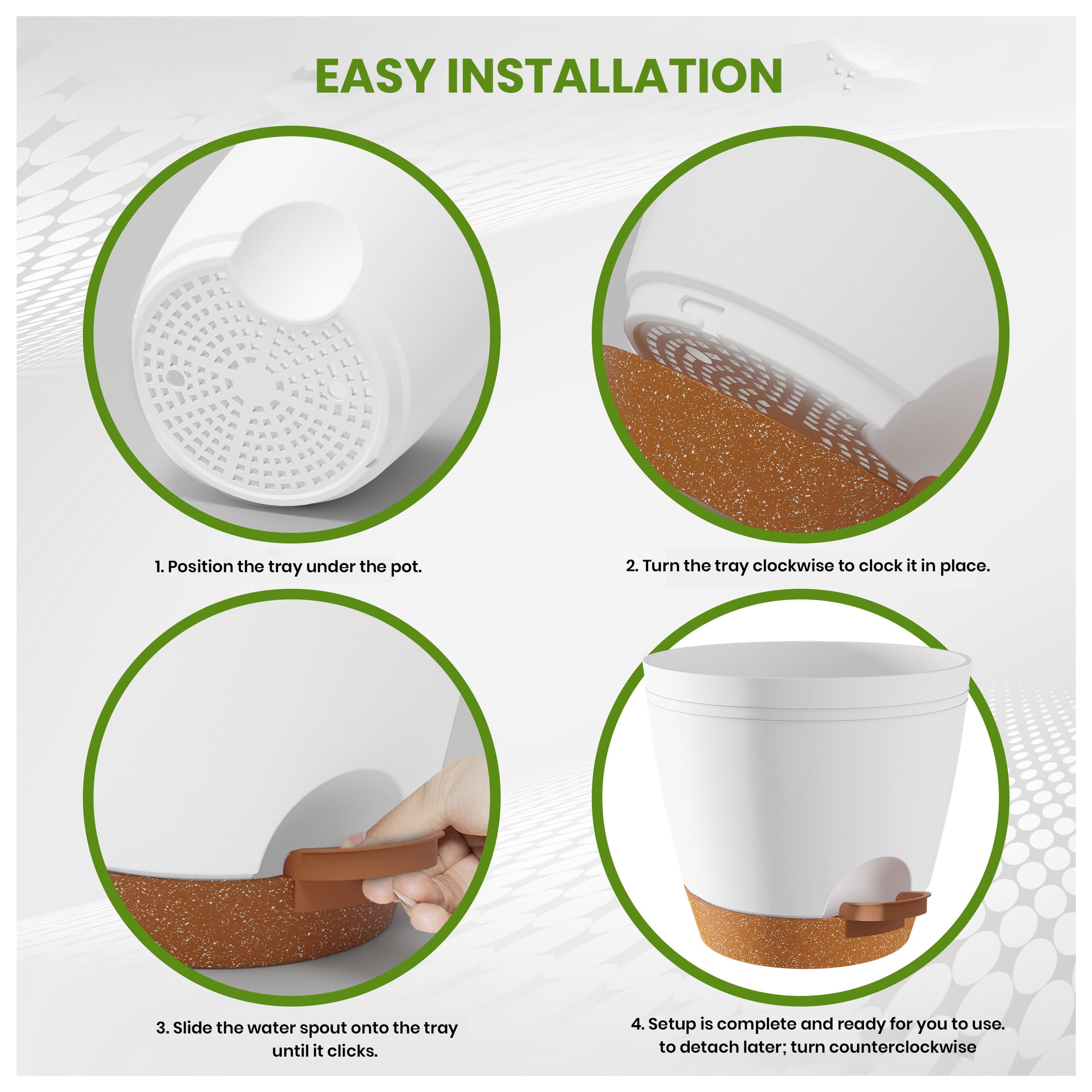 Utopia Home Self Watering Pot 4.9 inches in modern décor