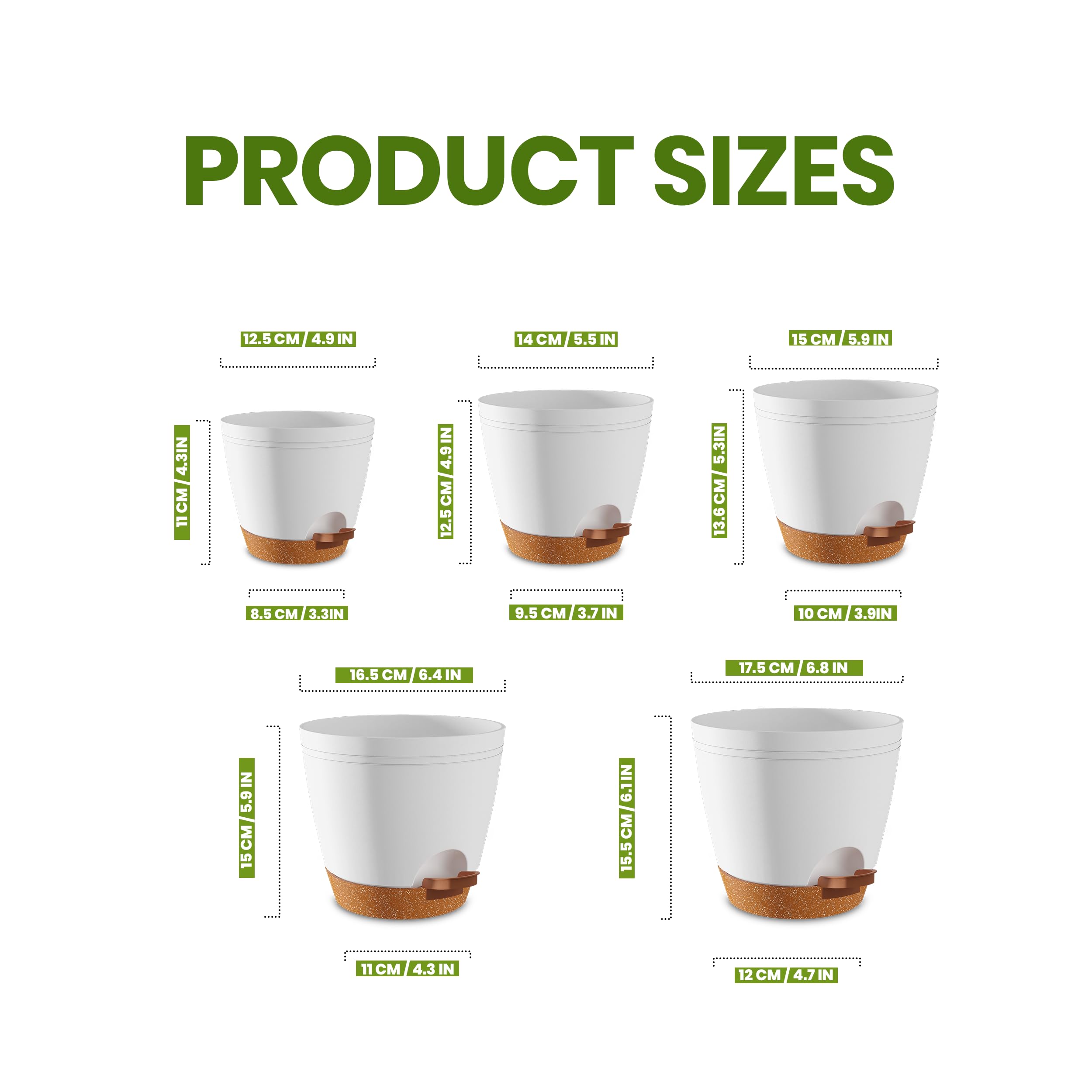 Utopia Home Self Watering Pot 6.4 inches showing drainage holes