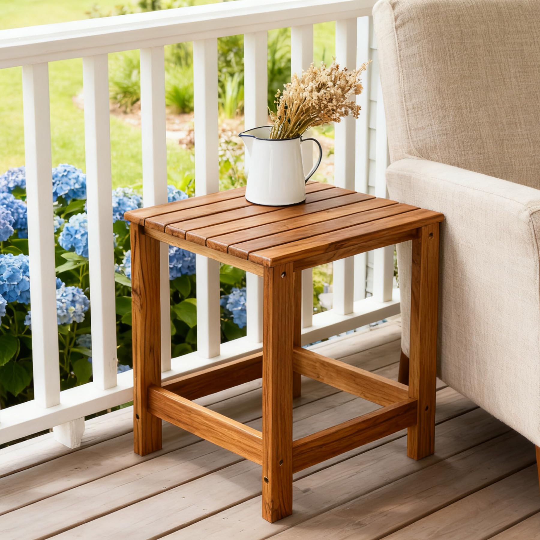 Utoplike Teak Outdoor Side Table assembly guide