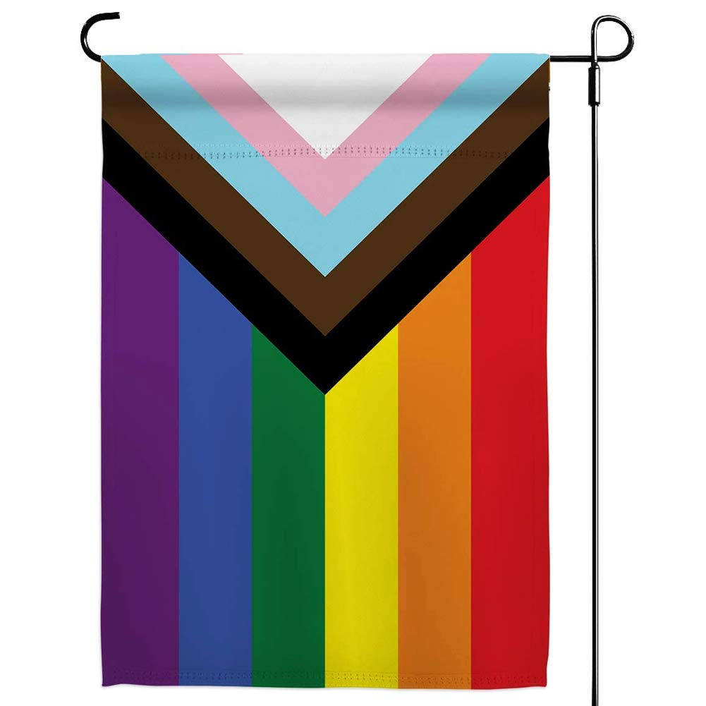 UTSANG Progress Pride Rainbow Garden Flag front view