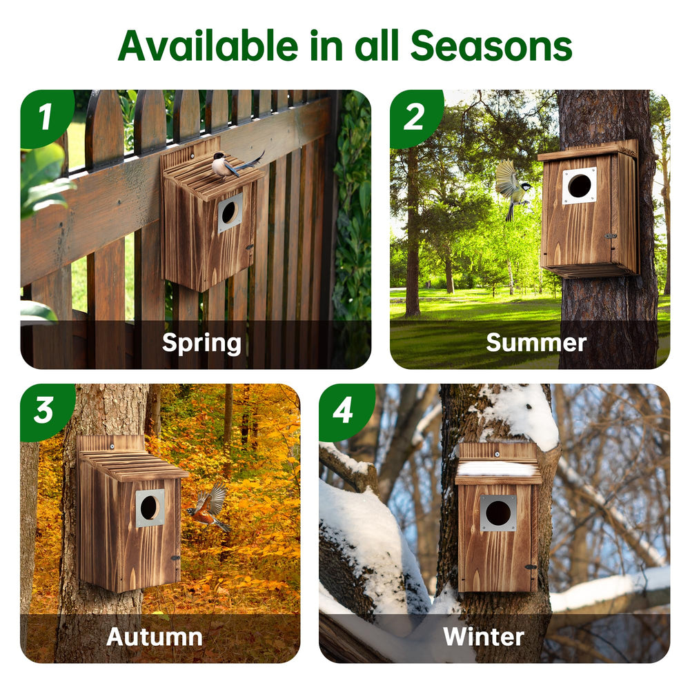 UUMENHA Bird Houses in brown finish