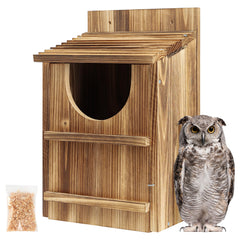 UUMENHA Cedar Owl House front view with entrance hole