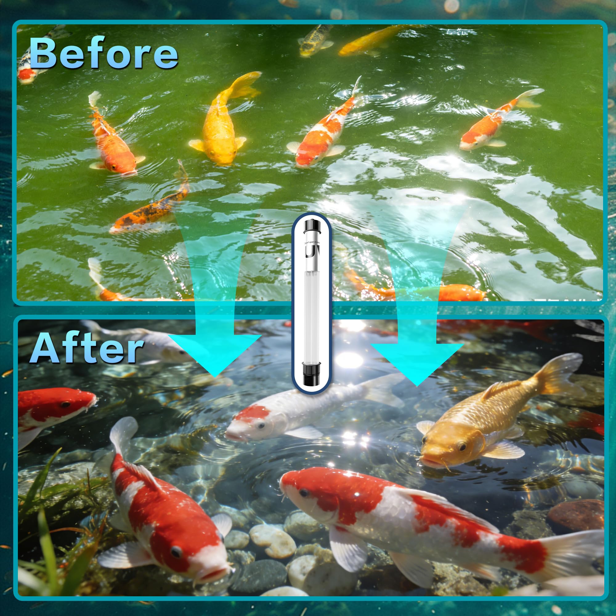 uvcoolplunge 20W Pond UV Light connected to power