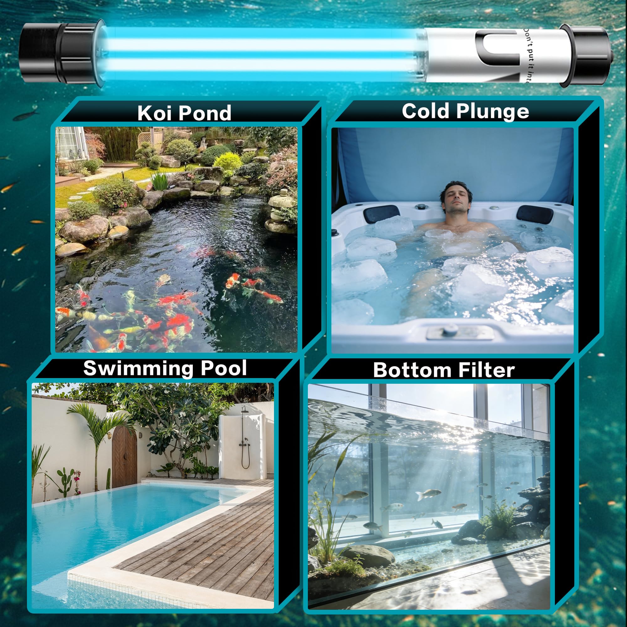 uvcoolplunge 20W Pond UV Light with gravity block design