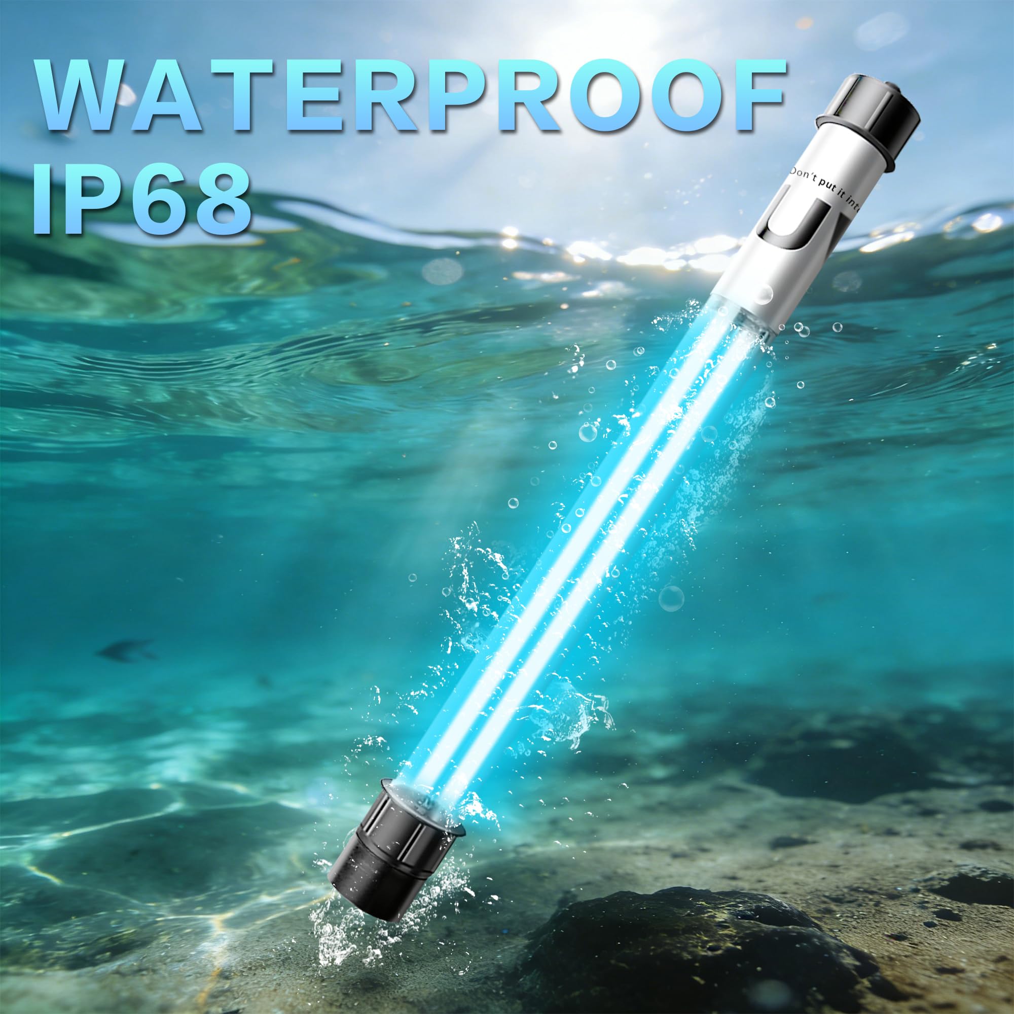 uvcoolplunge 32W Pond UV Light displayed with technical specifications
