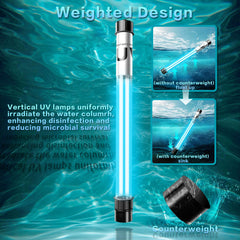uvcoolplunge 32W Pond UV Light side view showing gravity block