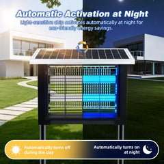 uvcoolplunge Solar Bug Zapper in a garden setting