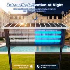 uvcoolplunge Solar Bug Zapper in a garden setting