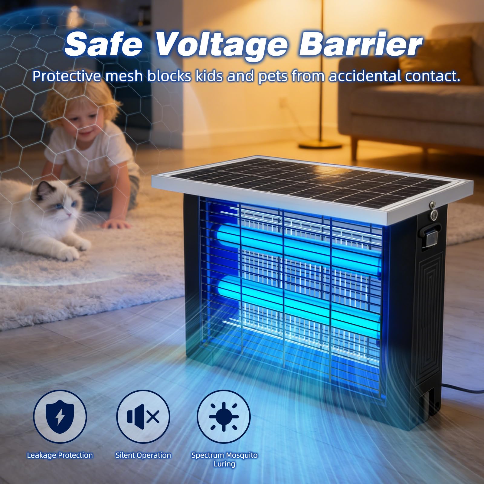 uvcoolplunge Solar Bug Zapper on a patio table