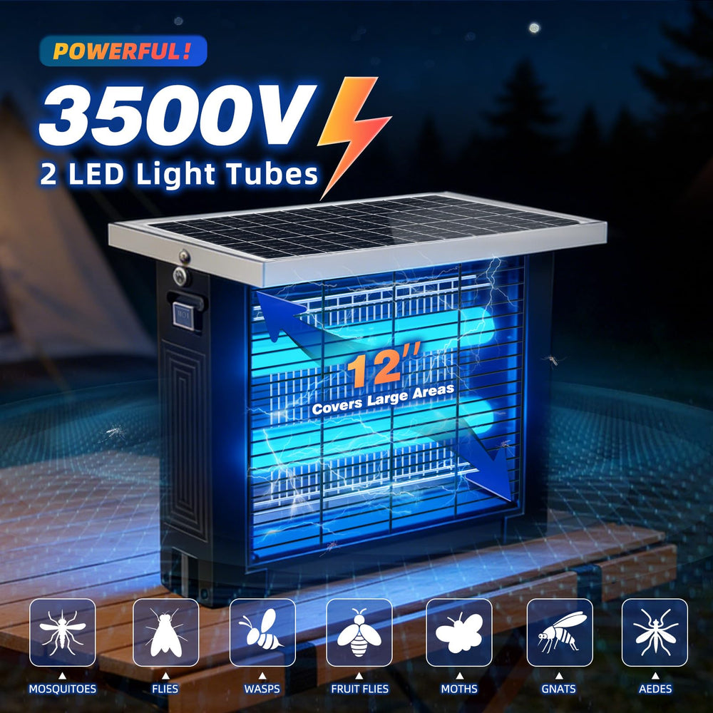 uvcoolplunge Solar Bug Zapper side view with solar panel