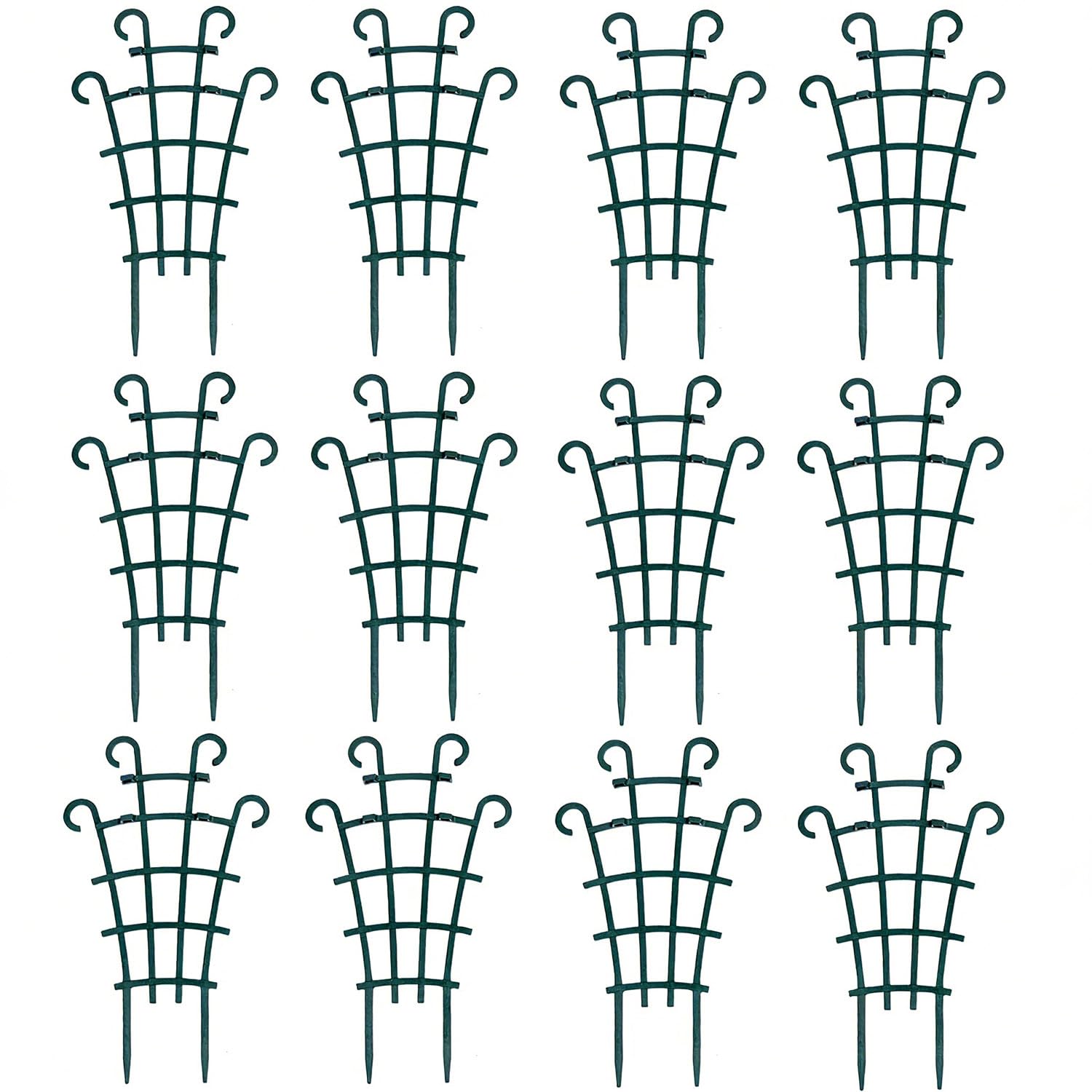 UWIOFF 12 Pcs Garden Trellis for climbing plants, dark green
